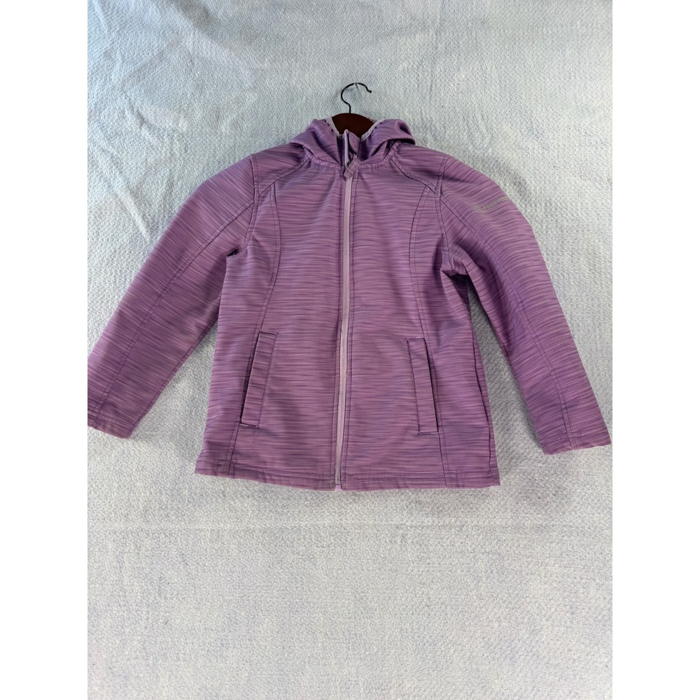 Free Country Girls Purple Space Dye Softshell Fleece Lined Hooded Jacket 7/8